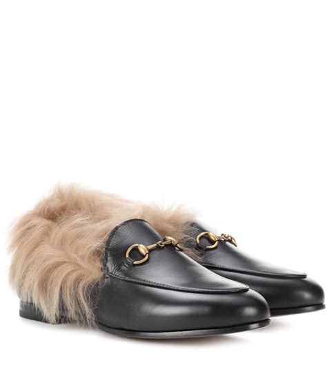 buy gucci fur loafers